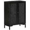 Image de Buffet noir 55x30x77 cm bois massif de manguier et fer
