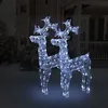 Image de vidaXL 2x Décorations de Noël de Renne Ornement de Noël Rennes Lumineux Décoration de Fête Maison Intérieur 60x16x100 cm Acrylique