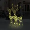 Image de vidaXL 2x Décorations de Noël de Renne Ornement de Noël Rennes Lumineux Décoration de Fête Maison Intérieur Acrylique 120 cm Blanc Chaud