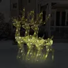 Image de vidaXL 3x Décorations de Noël de Renne Ornement de Noël Rennes Lumineux Décoration de Fête Maison Intérieur Acrylique 120 cm Blanc Chaud