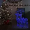 Image de vidaXL 2x Décorations de Noël de Renne Ornement de Noël Rennes Lumineux Décoration de Fête Maison Jardin Intérieur 60x16x100 cm Acrylique