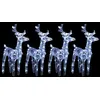 Image de vidaXL 4x Rennes de Noël 160 LED Décoration de Noël Rennes Illuminés Décoration de Vacances Ornement de Fête Jardin Extérieur Blanc Froid Acrylique