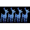 Image de vidaXL 4x Rennes de Noël 160 LED Décoration de Noël Rennes Illuminés Décoration de Vacances Ornement de Fête Jardin Extérieur Bleu Acrylique