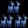 Image de vidaXL 6x Rennes de Noël 240 LED Décoration de Noël Rennes Illuminés Décoration de Vacances Ornement de Fête Jardin Extérieur Bleu Acrylique