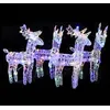 Image de vidaXL 4x Rennes de Noël 160 LED Décoration de Noël Rennes Illuminés Décoration de Vacances Ornement de Fête Jardin Extérieur Multicolore Acrylique