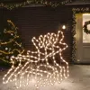 Image de vidaXL 3x Rennes de Noël avec LED Décoration de Noël Ornement de Vacances Décoration de Fête Ornement de Jardin Extérieur Blanc Chaud 57x55x4,5 cm