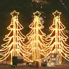 Image de vidaXL 3x Arbres de Noël Pliables avec LED Décoration de Noël Ornement de Vacances Décoration de Fête Jardin Blanc Chaud 87x87x93 cm