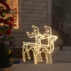 Image de vidaXL 2x Rennes de Noël Décoration de Noël Ornement de Vacances Décoration de Fête Ornement de Jardin Extérieur Blanc Chaud 76x42x87 cm