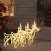 Image de vidaXL 3x Rennes de Noël Décoration de Noël Ornement de Vacances Décoration de Fête Ornement de Jardin Extérieur Blanc Chaud 60x30x60 cm