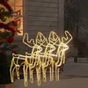 Image de vidaXL 3x Rennes de Noël avec Têtes Mobiles Décoration de Noël Ornement de Vacances Décoration de Fête Ornement de Jardin Extérieur Blanc Chaud