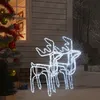 Image de vidaXL 2x Rennes de Noël Décoration de Noël Ornement de Vacances Décoration de Fête Ornement de Jardin Extérieur Blanc Froid 76x42x87 cm 3154312