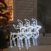 Image de vidaXL 3x Rennes de Noël Décoration de Noël Ornement de Vacances Décoration de Fête Ornement de Jardin Extérieur Blanc Froid 76x42x87 cm