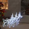 Image de vidaXL 3x Rennes de Noël Décoration de Noël Ornement de Vacances Décoration de Fête Ornement de Jardin Extérieur Blanc Froid 60x30x60 cm
