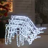 Image de vidaXL 3x Rennes de Noël Décoration de Noël Ornement de Vacances Décoration de Fête Ornement de Jardin Extérieur Blanc Froid 73x31x45 cm