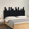 Image de Tête de lit murale Noir 146,5x3x80 cm Bois massif de pin