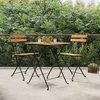 Image de vidaXL Ensemble de bistro pliable 3 pcs Bois de teck massif et acier, ensemble de bistrot, table et chaises de jardin, 319977