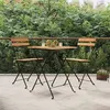 Image de Chaises de bistrot pliantes lot de 2 Bois de teck solide acier
