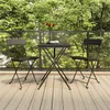 Image de vidaXL Chaises de bistrot pliantes lot de 2 Noir Résine tressée acier319986