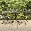 Image de vidaXL Ensemble de bistro pliable 3 pcs Gris Résine tressée, ensemble de bistrot, table et chaises de jardin, ensemble 319991