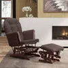 Image de Chaise berçante avec repose pied Marron Tissu