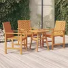 Image de Lot de 3 chaise vidaxl exterieur non pliable en acacia H. 88 cm marron