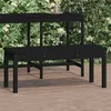 Image de vidaXL Banc de jardin noir 109x44x45 cm bois massif de pin 824008