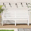 Image de vidaXL Banc de jardin blanc 159,5x48x91,5 cm bois massif de pin 824068