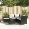 Image de Salon de jardin Vidaxl resine tressee noir 4 pieces x 110 x 72 5 personnes
