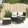 Image de Salon de jardin Vidaxl resine tressee noir 3 pieces x 110 x 72 3 personnes