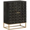 Image de Buffet Noir 55x34x75 cm Bois massif de manguier et fer