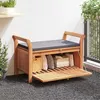 Image de vidaXL Banc de rangement de jardin avec coussin 91 cm Bois d'acacia 319716
