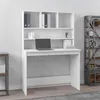 Image de vidaXL Bureau avec étagères Blanc 102x45x148 cm Bois d'ingénierie