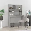 Image de vidaXL Bureau avec étagères Gris béton 102x45x148 cm Bois d'ingénierie