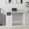 Image de vidaXL Bureau avec tiroirs Blanc 102x50x76 cm Bois d'ingénierie