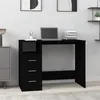 Image de vidaXL Bureau avec tiroirs Noir 102x50x76 cm Bois d'ingénierie