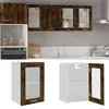 Image de vidaXL Wandkast 40x31x60 cm glas en bewerkt hout gerookt eikenkleurig826345