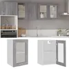 Image de vidaXL Wandkast 40x31x60 cm glas en bewerkt hout grijs sonoma eiken826346