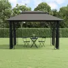 Image de vidaXL Prieel met zijwanden 400x300x270 cm staal antracietkleurig360144