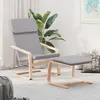 Image de vidaXL Chaise de relaxation avec repose-pied Gris clair Tissu, chaise de salle à manger, chaise, mobilier de salon, chaise de bureau, fauteuil