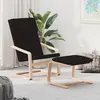 Image de vidaXL Relaxstoel met voetenbank stof zwart3154416
