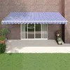 Image de vidaXL Luifel uittrekbaar 5x3 m stof en aluminium blauw en wit3154425