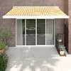 Image de vidaXL Luifel uittrekbaar 3x2,5 m stof en aluminium geel en wit3154531