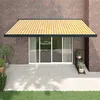 Image de vidaXL Luifel uittrekbaar 4x3 m stof en aluminium geel en wit3154608