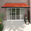 Image de vidaXL Luifel uittrekbaar 3x2,5 m stof en aluminium oranje en bruin3154616