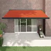 Image de vidaXL Luifel uittrekbaar 4,5x3 m stof en aluminium oranje en bruin3154619