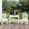 Image de vidaXL Ensemble de bistrot de jardin 3 pcs blanc bois de pin massif 3154672