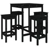 Image de Ensemble de bar de jardin vidaXL 5 pcs noir bois de pin massif