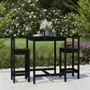 Image de vidaXL Ensemble de bar de jardin 3 pcs noir bois de pin massif, ensemble de bar, ensemble de meubles, ensemble de bar 3154739