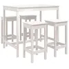 Image de Salon de jardin Vidaxl bois blanc 5 pieces