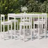 Image de Salon de jardin Vidaxl bois massif blanc 7 pieces 6 personnes